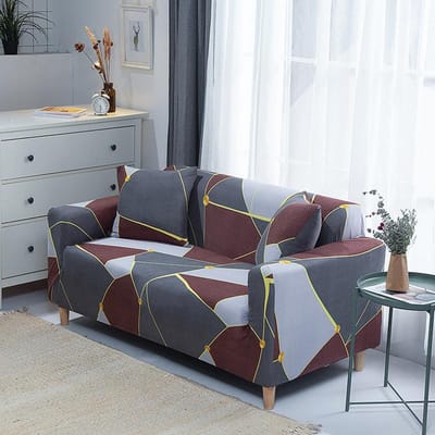 1 stuks elastische bedrukte bankhoes, allesomvattend, antislip, seizoensbestendig, kat-/stofwerend, wasbaar/duurzaam, voor huisbankdecoratie&bescherming 1-Seater gray