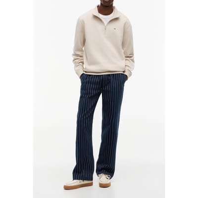 Tommy Hilfiger Regular Fleece 1/4 Zip Classic Beige Größe: M | Pullover Outlet | Herren | Braun