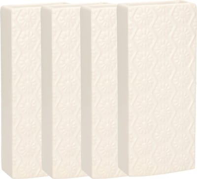 Gerimport Waterverdamper - 4x - creme wit - keramiek - 400 ml - radiatorbak luchtbevochtiger - 7,4 x 17,7 cm
