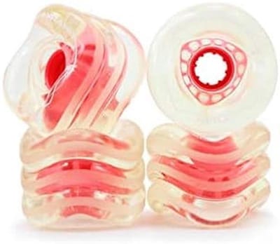 Longboard Wielen - Skateboard Wielen Set - Soepel Cruisen - Unieke Kubus Sinus Vorm - 72mm 78a - Ghost Pink