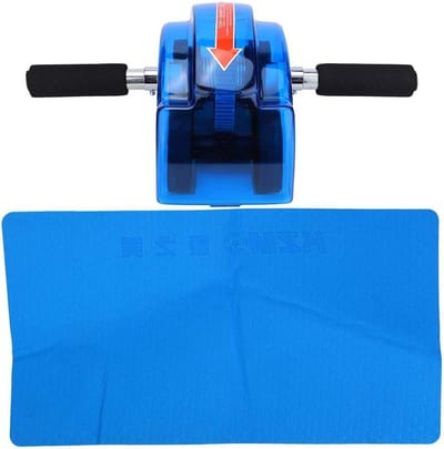 Buikspierroller Wiel - Fitness Roller - Buikspieren Trainen - Ergonomisch Ontwerp - 40 cm Lengte - Blauw