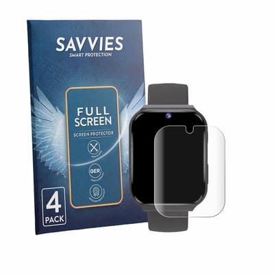 Savvies - Screenprotector voor pmstuy Kids Smartwatch 1.83" - Folie Beschermfolie transparant volledig dekking 4 Stuks