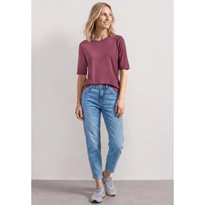 Basic Shirt met ronde hals in Unifarbe