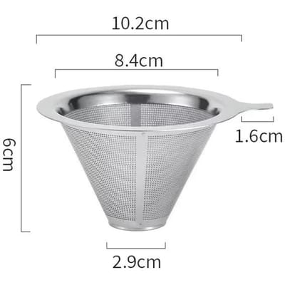 Herbruikbare Koffiefilterhouder Veelzijdige Dubbellaagse Roestvrijstalen Koffie-Theezeef Koffieaccessoires Koffiezetgereedschap white