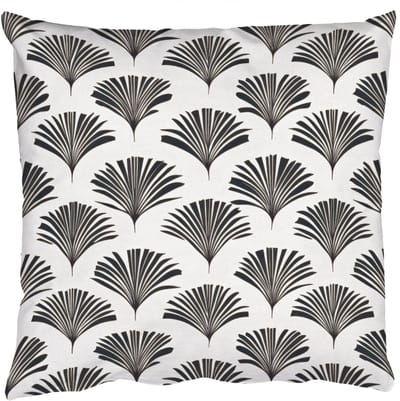 Sierkussens - Kussentjes Woonkamer - 50x50 cm - Waaiers - Botanisch - Zwart - Beige