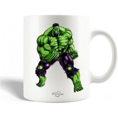 Mug en Céramique - The Incredible Hulk - 30cl - Compatible Lave-Vaisselle - Blanc - Standard