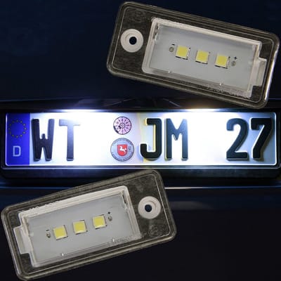 Kentekenplaatverlichting LED voor Audi A3 8P Sportback, 3-deurs en Cabrio - E-Keurmerk