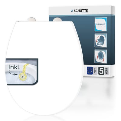 SCHÜTTE WC-Bril 82850 WHITE - Duroplast - Made in Europe - Soft Close - Afklikbaar - Inclusief geursteen - Wit