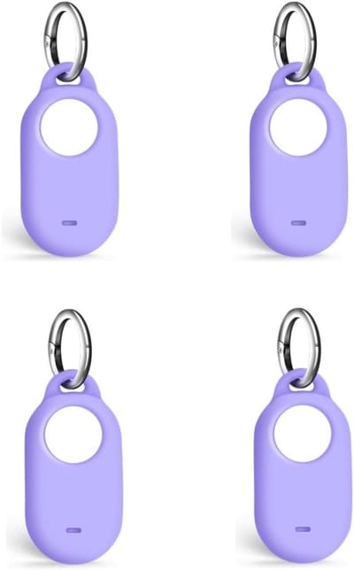 Siliconen Beschermhoes voor SmartTag 2 - Schokbestendig, Krastbestendig en Makkelijk Toegankelijk - 4 Stuks in Paars