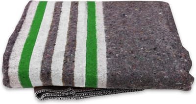 Kortpack - Verhuisdeken/pakdeken - 150cm x 200cm - 1 stuk - groen/witte banen - gemaakt van diverse stoffen - 1300 gram - (099.0098)