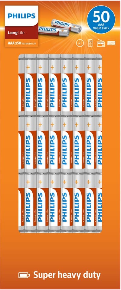 Philips Longlife - AAA Batterijen - 50 stuks