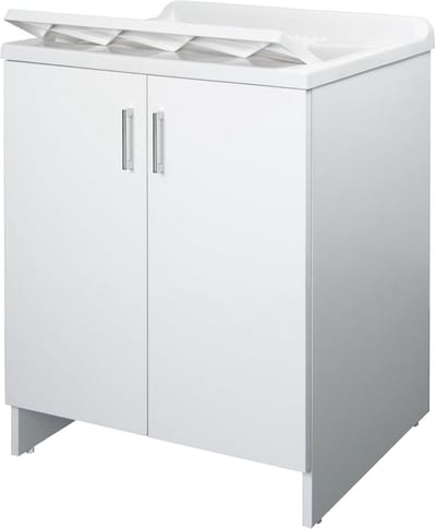 Duurzame Wastafel met Afvoerset voor Binnen en Buiten, 60x50x85 cm, Wit