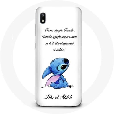Coque - Lilo et Stitch - Galaxy A10 - Souple - Blanc - Ohana Citation blanc