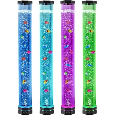 Lampe Tube à Bulles 16 Couleurs 1 m Lampe Aquarium Sensorielle pour Soulagement Calmant