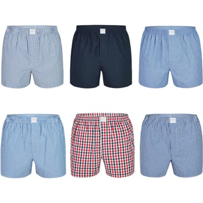 MG-1 Wijde Boxershorts Heren 6-Pack Classics Multipack - Maat M - Losse boxershort heren | Gulp + Knoopsluiting