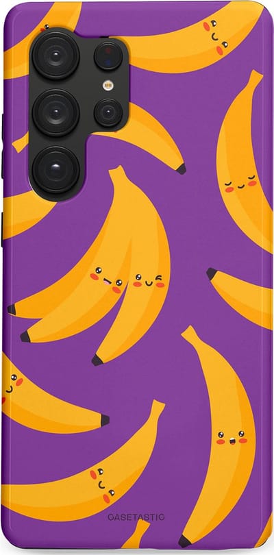 Casetastic Hoesje Geschikt voor Samsung S25 Ultra - Stijlvolle Beschermende Duo-layer Case - Kawaii Bananen