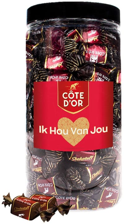 Côte d'Or Chokotoff chocolade "Ik Hou Van Jou" - pure chocolade met toffee - 800g