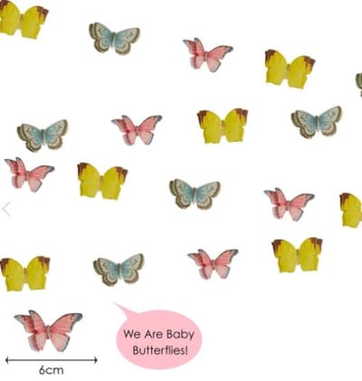 Talking Tables 3D vlinderslinger - Fairy Tales Butterfly Garland - pastel kleuren - geel blauw roze