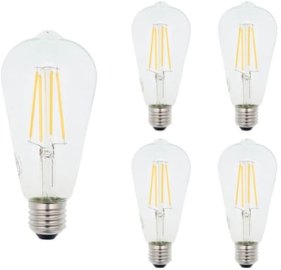 VITO LED Filament Edisonlamp ST64 E27 - 8W (vervangt 75W) - 1016lm - 4000K - Ø64mm - 220-240V - Energiezuinig - 5 stuks