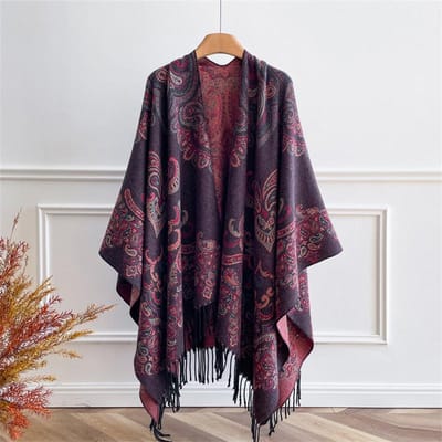 Winter Warm Kasjmier Sjaals Dames Etnisch Paisley Pashmina Sjaal Wikkel Neckerchief Vrouwen Poncho Bufanda Echarpe Ontwerp Sjaal 130x150cm gray