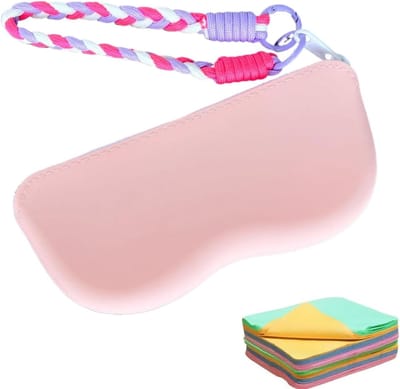 Brillenhoesje - Zonnebril etui - Veilig opbergen - Met polsband - 17.5 x 8.5 cm - Zwart