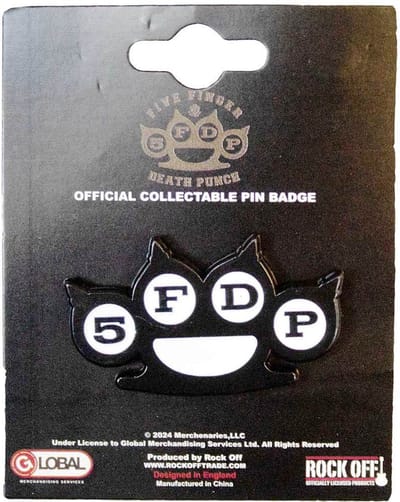 Five Finger Death Punch - Knuckles B&W Pin - Zwart/Wit