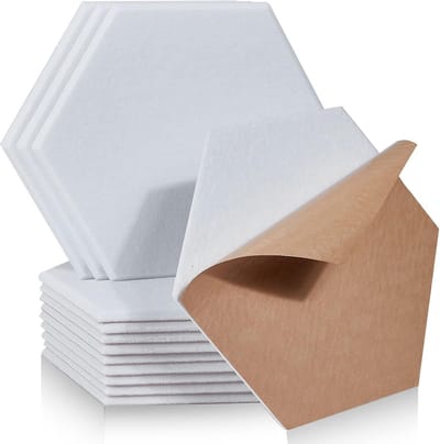 Akoestische Platen Vierkant - 12 Stuks Zelfklevend Geluidsabsorberend voor Wand en Plafond