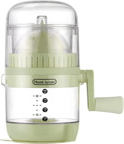 Handmatige Citruspers - Draagbare Sapmachine - Snel Sap Maken - Pulpbestendige Binnenwanden - 11x20.5 cm - Groen