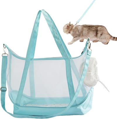 Dierentransporttas - Reistas Kat Hond - Veilig Vervoer - Verstelbaar en Ventilerend - 375 x 298 x 88 cm - Mintgroen