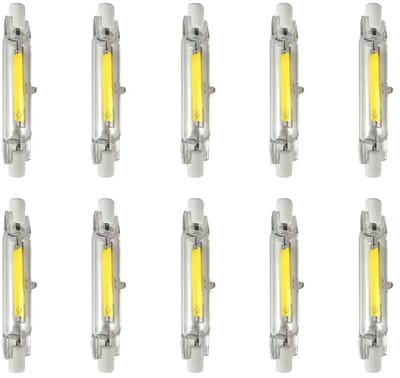 Avide R7s LED Staaflamp 78mm - 5W 220-240V - 4000K - 500lm - LED Lampjes Insteek - Wit licht - Vervangt 42W lamp - 10 stuks