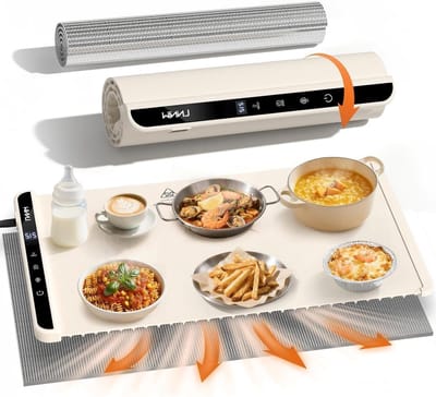 Voedselverwarmingsmat - Warmhoudplaat - Buffet Warm Houden - Hittebestendige Pad - 66 x 35 cm - Warm Wit