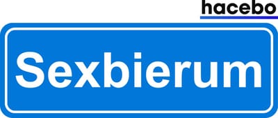 Hacebo - Plaatsnaam Sticker - 29x10 CM - Sexbierum sticker - Verkeersborden sticker - grappige cadeaus - Sexbierum