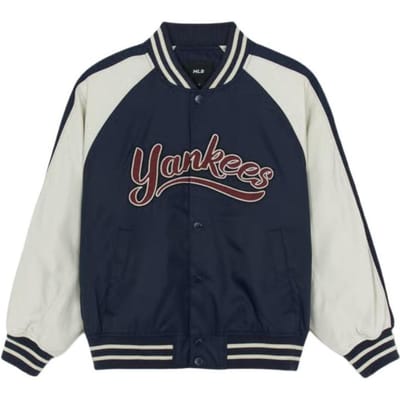 Maillot de baseball à manches longues bloc de couleur rayures logo New York Yankees MLB Unisexe 3AJPB0954-50NYS L white