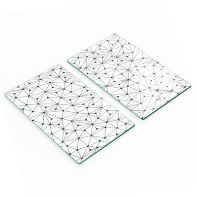 Decoratieve glazen snijplanken voor in de keuken, met lijnen en cirkels, 2x30x52 cm