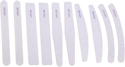 Complete set van 10 nagelvijlen met 5 verschillende vormen, 100/180 Grit voor perfecte manicure en pedicure thuis