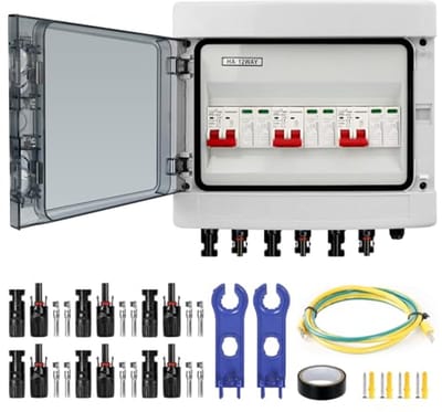 Overspanningsbeveiliging en Stroomonderbreker voor Zonnepanelen - DC 40A/1000V, IP65 Waterdicht, Bliksembeveiliging