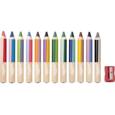 CRELANDO 3-in-1-kleurpotloden, 12 stuks (duo)