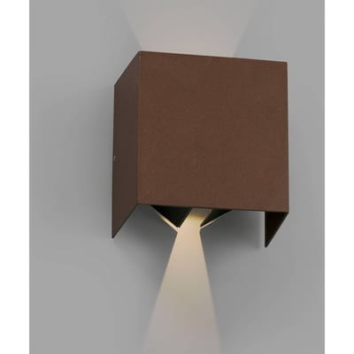 FARO BARCELONA LED buitenwandlamp Olan, roestbruin