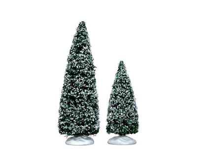 Lemax - Snowy Juniper Tree -  Medium & Small -  Set Of 2 - Kersthuisjes & Kerstdorpen