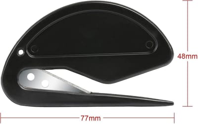4-delige set briefopeners met metalen mes en plastic grip, ideaal voor enveloppen en papierknipwerk