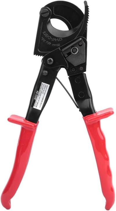 Kabelknipper Ratel - Knijptang Draad - Koper Aluminium Knip - Ergonomisch Antislip Handvat - 240 mm² - Zwart Rood