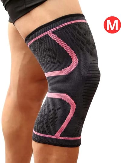 Bovista Sportbrace Knie - Kniebrace - Knee Sleeves Powerlifting - Knee Support - Compressie Knie Brace - Knee Wraps - Dames - Heren - Roze - Maat M