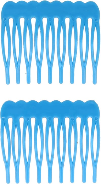 Haarsoires Haarspeld Sierkam Opsteekkammen 4,5cm - Basic - Grove Tand - Blauw - Set van 2 - Haarsteekkam voor Opgestoken Kapsels - Styling Tool - Haarversierkam - Haar Versiering
