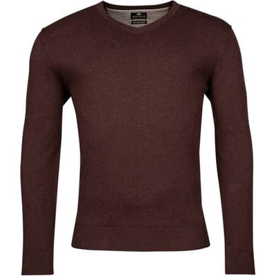 Baileys Trui Pima Cotton V-Neck Uni Color Single Knit Aubergine / male