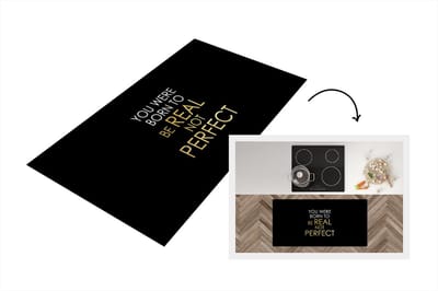 Keukenloper - Loper keuken - Perfect - Goud - Wit - Letters - 120x60 cm - Keukenloper vinyl