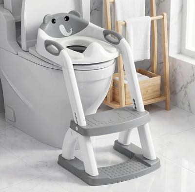 Kinder Toiletbril - Potty Trainer - Zindelijkheidstraining - Met Opstapje - 40 x 10 x 2.51 cm - Zwart