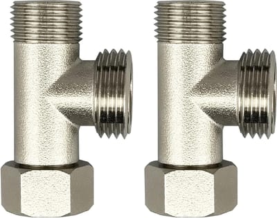 WC Omstelventiel - Drieweg Aansluitventiel T Valve - Sanitair Reparatie - Koper Duurzaam Materiaal - 3/8" - Koper