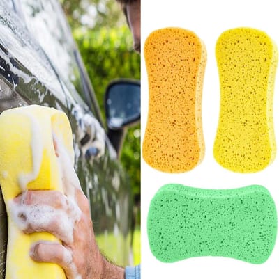 Set van 3 Auto Sponsen, Super Absorberende Spons voor Auto's, Ideaal voor Velgen, Ruiten en Carrosserie
