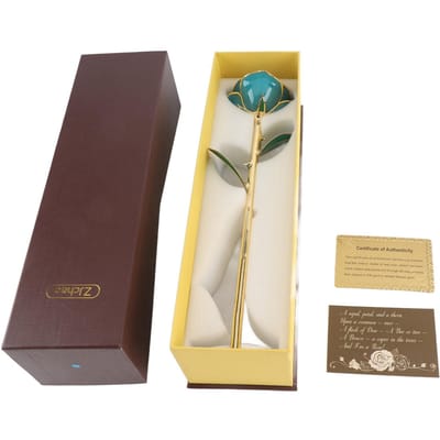 24 Karaats Vergulde Roos Bloem Cadeau voor Haar Valentijnsdag, Moederdag, Jubileum beige