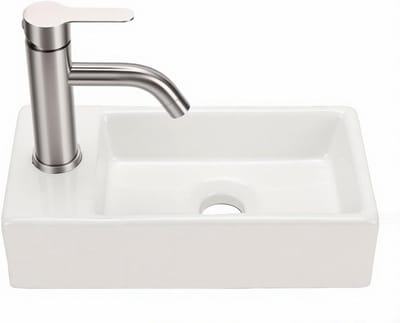 Keramische Wandwastafel - Opbouw spoelbak - Ruimtebesparend - Eenvoudig te reinigen - 360x180x90mm - Wit